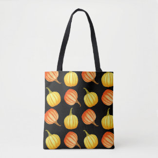 Bolsa Tote Pumpkin Laranja: Padrão De Aquarela Sem Costura.