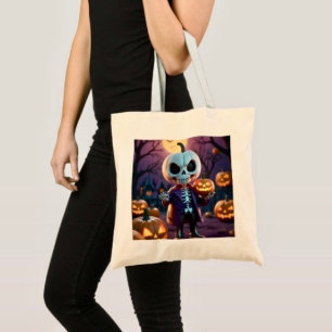 Bolsa Tote Pumpkin Patch Skeleton Companion