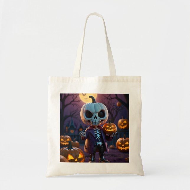 Bolsa Tote Pumpkin Patch Skeleton Companion (Frente)