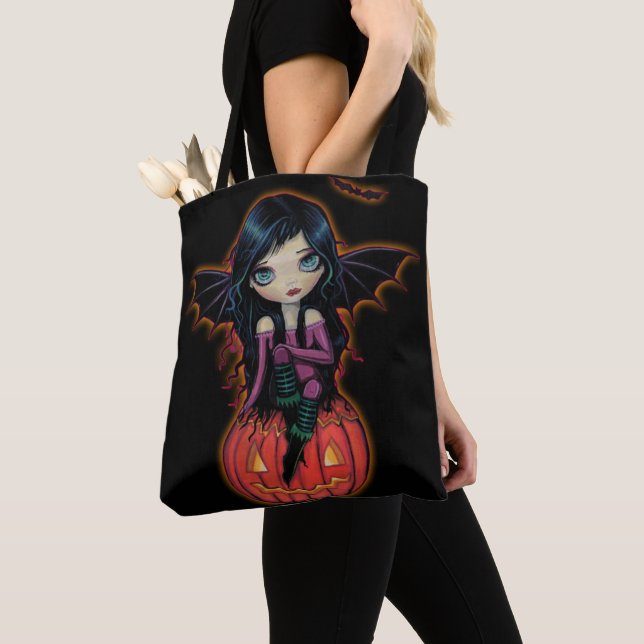 Bolsa Tote Pumpkin Pixie Cute Big Trabalho de arte (Close Up)