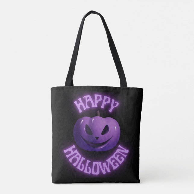 Bolsa Tote Pumpkin Preto Feliz Hallowen (Verso)