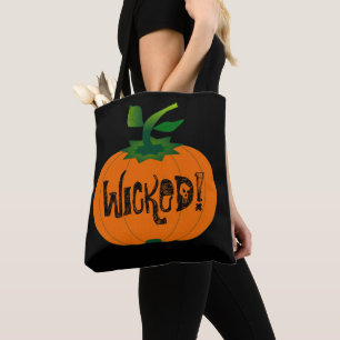 Bolsa Tote Pumpkin Preto Negro de Halloween Feliz