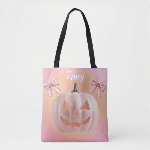 Bolsa Tote Pumpkin Rosa Coquette com Arcos Personalizados