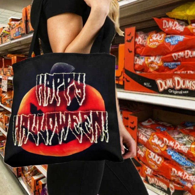 Bolsa Tote Pumpkin Scare-Wht (Fill your Pumpkin Scare-Wht Tote Bag, with lots of Halloween goodies!)