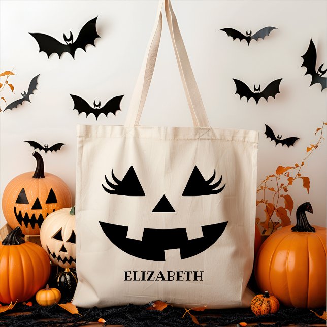 Bolsa Tote Pumpkin Smile, Halloween Gift (Criador carregado)