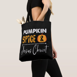 Bolsa Tote Pumpkin Spice Christian Fall Modern Novelty