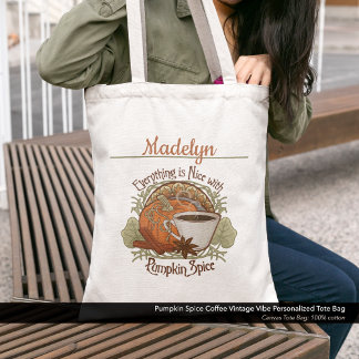 Bolsa Tote Pumpkin Spice Coffee Vibe Personalizado