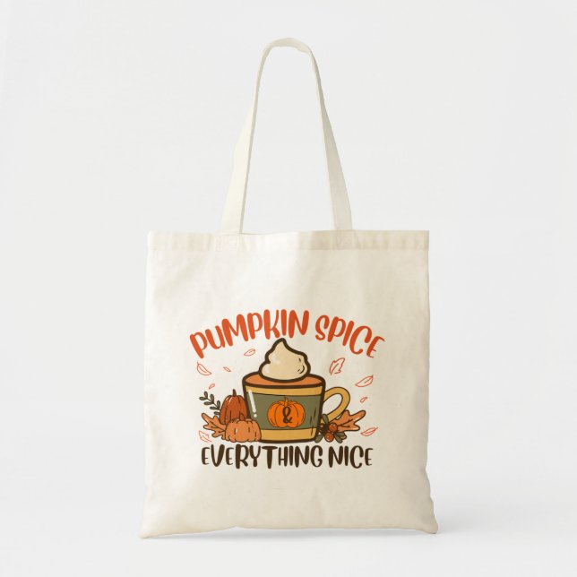 Bolsa Tote Pumpkin Spice E Tudo O Que É Legal Querem O Hallow (Frente)