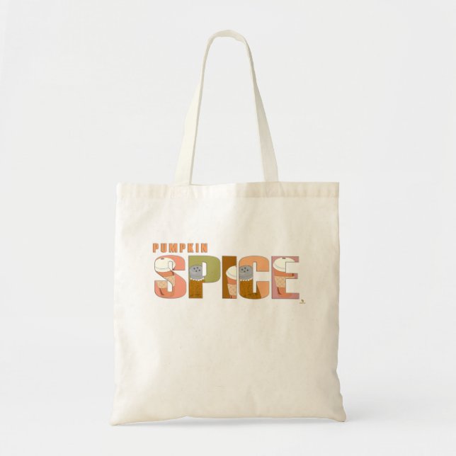 Bolsa Tote Pumpkin Spice Engraçado Slogan de Queda (Frente)
