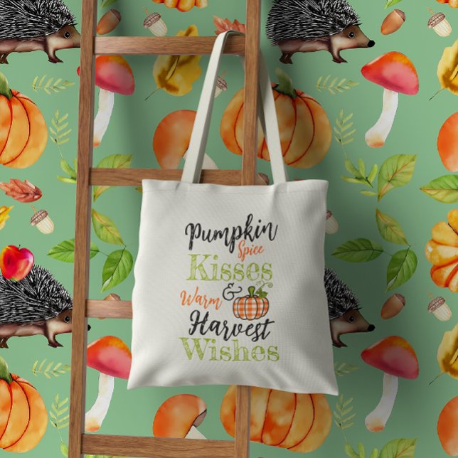 Bolsa Tote Pumpkin Spice Kisses (Criador carregado)