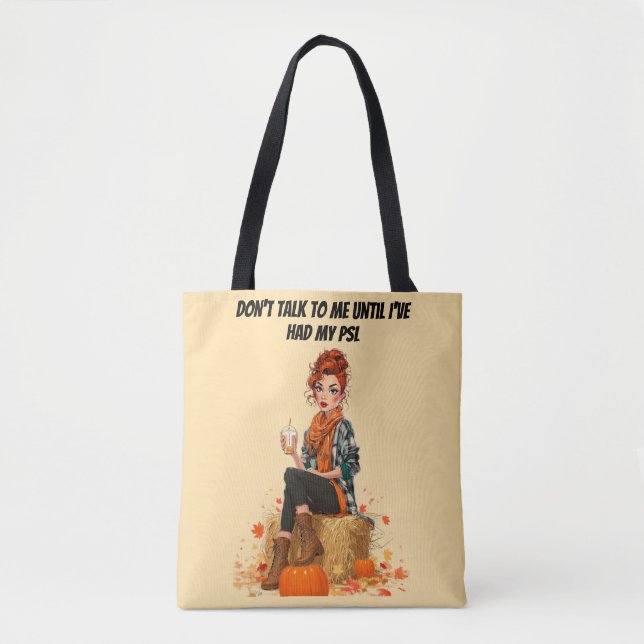 Bolsa Tote Pumpkin Spice Latte - Sra. Sass (Frente)