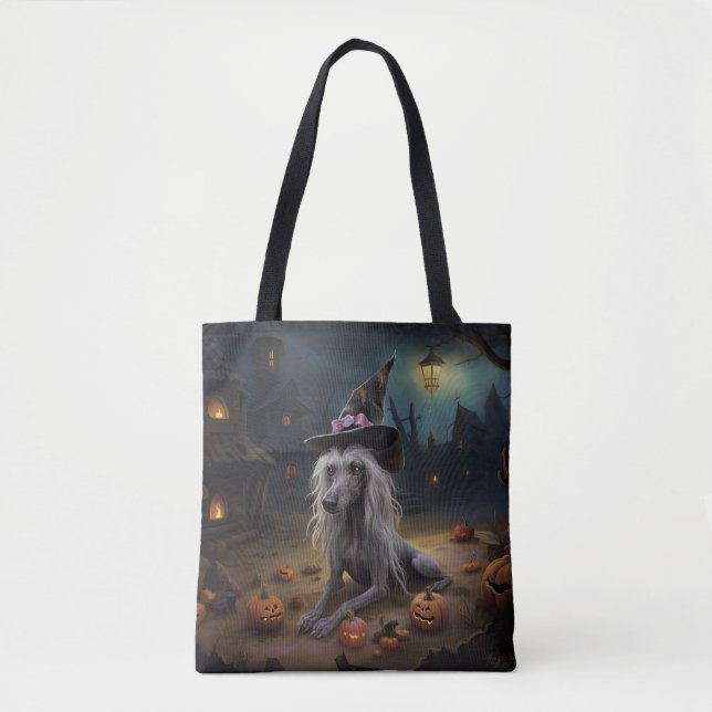 Bolsa Tote Pumpkins Chinês Assustado no Halloween (Frente)