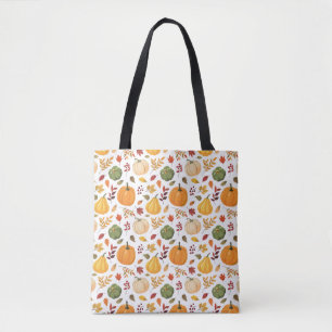 Bolsa Tote Pumpkins de Colheita e Padrão de Folhas de outono