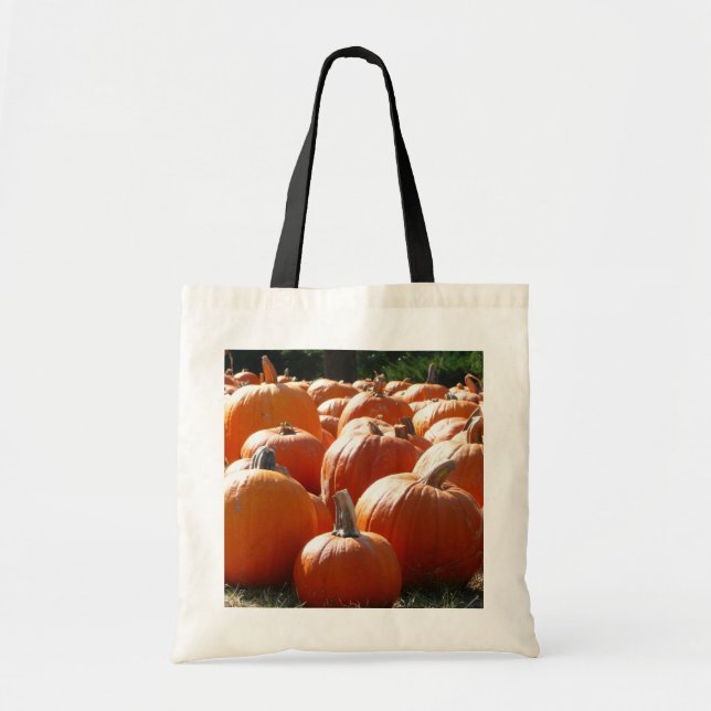 Bolsa Tote Pumpkins Foto para Queda, Dia das Bruxas ou Ação d (Frente)