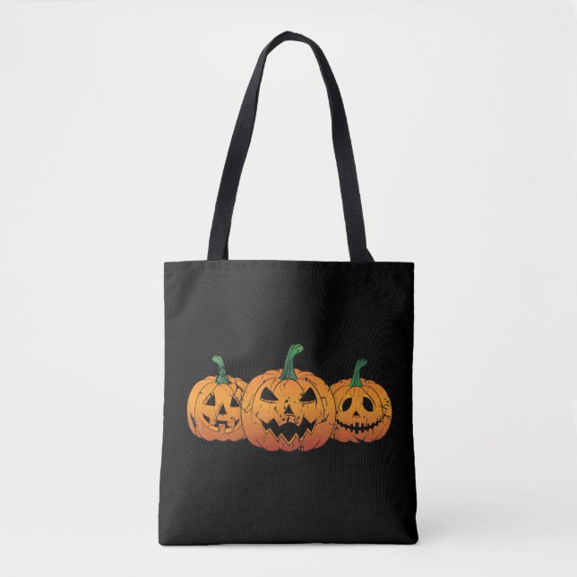 Bolsa Tote Pumpkins Halloween Jack O Lantern Spooky (Frente)