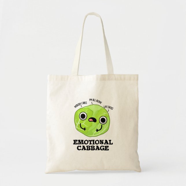Bolsa Tote Pun De Veggie Engraçado E Emocional (Frente)