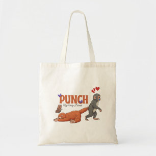 Bolsa Tote ‏Punch‑kun & Plush Monkey – Kawaii para Crianças