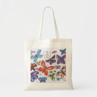 Bolsa Tote Punk Rock Doodle #28 Borboletas Pequenas Banheiras