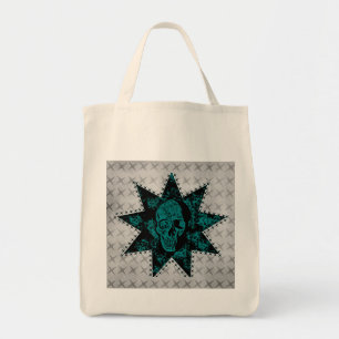 Bolsa Tote Punk Skull Bag (Teal)