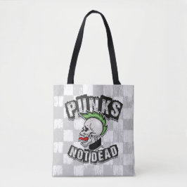 Bolsa Tote Punks Not Morto Skull Mohawk Punk Rock Rocker