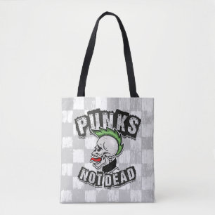 Bolsa Tote Punks Not Morto Skull Mohawk Punk Rock Rocker