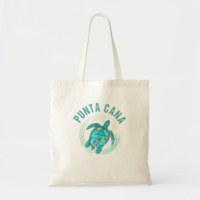 Bolsa Tote Punta Cana 2022 Beach Design Sea Turtle Illustrat (Frente)