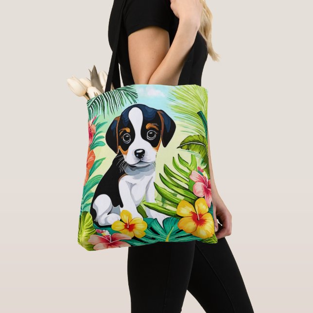 Bolsa Tote Pup Bonito no Paraíso (Close Up)