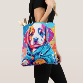 Bolsa Tote Puppy com Design Casaco azul