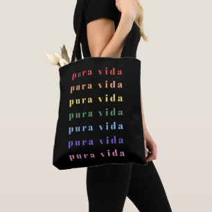 Bolsa Tote Pura Vida Colorida Typografia
