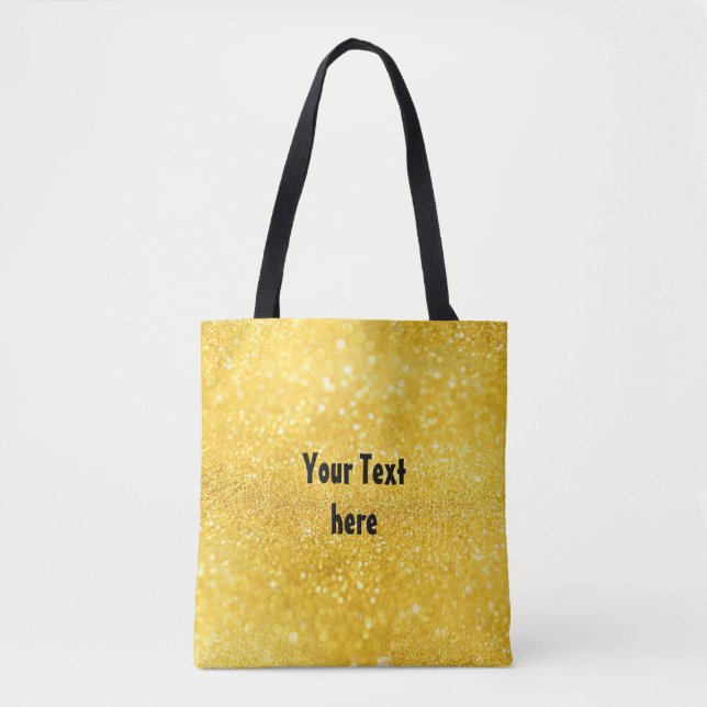 Bolsa Tote PURE DOURADO Sparkles Patterno + texto/foto (Frente)