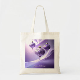 Bolsa Tote Purple Christmas Ball Holiday Tote Bag
