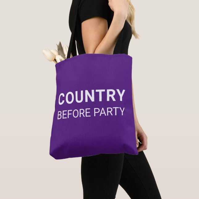 Bolsa Tote Purple Country Before Party Political  (Close Up)