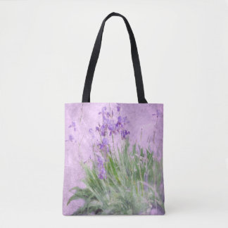 Bolsa Tote Purple Irises Watercolor -