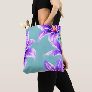 Bolsa Tote Purple Lilly do padrão do Vale