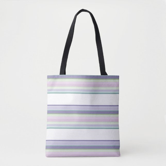 Bolsa Tote Purple, Neptune, sea green, and Lavender stripes (Frente)