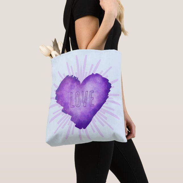 Bolsa Tote Purple Revolution with LOVE (Close Up)
