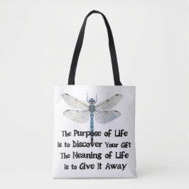 Bolsa Tote Purpose of life quote talent mission dragonfly bug