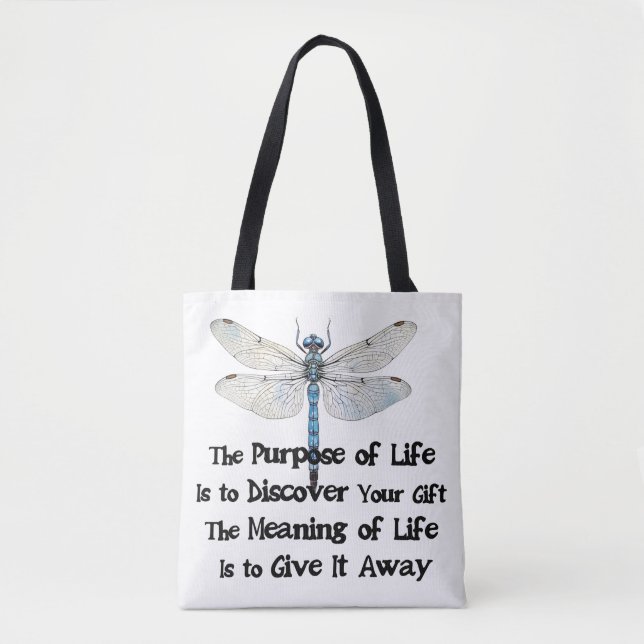 Bolsa Tote Purpose of life quote talent mission dragonfly bug (Frente)