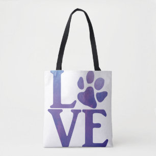 Bolsa Tote Púrpura Clássica de Pata de Amor