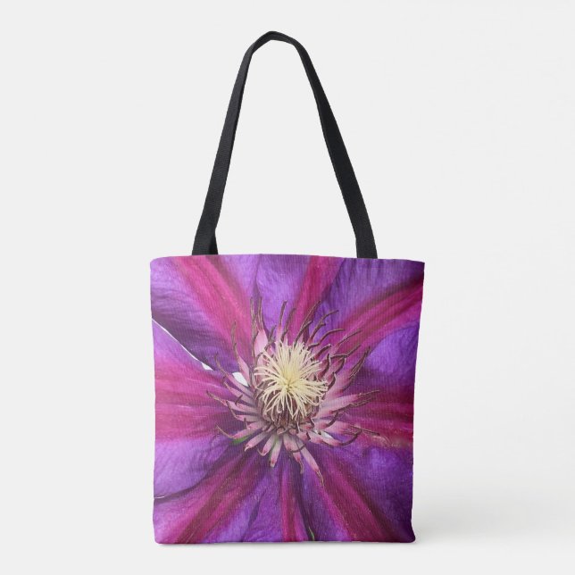 Bolsa Tote Púrpura Clematis Blossom (Verso)