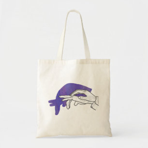 Bolsa Tote Púrpura de Anteatro de Silhueta de Mão