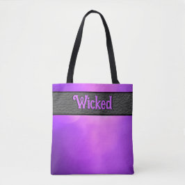 Bolsa Tote Púrpura do Halloween, de dois lados, bruxa