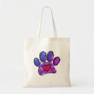 Bolsa Tote Púrpura e azul Cão-Pão-Vazio