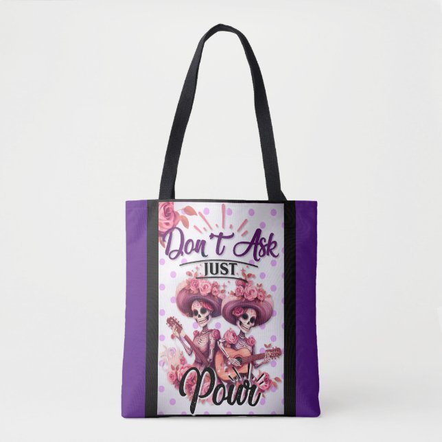 Bolsa Tote Púrpura e Bonito do crânio (Frente)