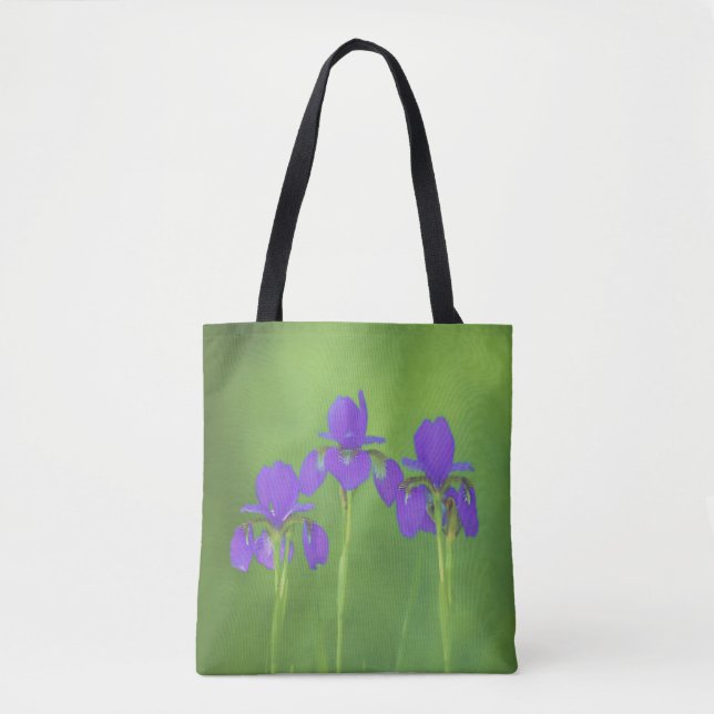 Bolsa Tote Púrpura Iris - Arte Flor Original (Frente)