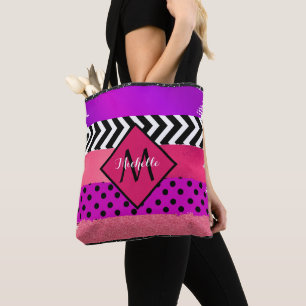 Bolsa Tote Púrpura Rosa Púrpura Púrpura Pincelada Traço M