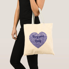 Bolsa Tote Púrpura violeta brilha brilho brilho coração w tex