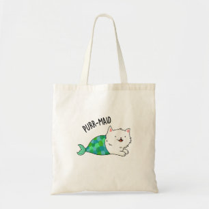 Bolsa Tote Purr-Maid Gatinho Engraçado Gato Sereia Pun