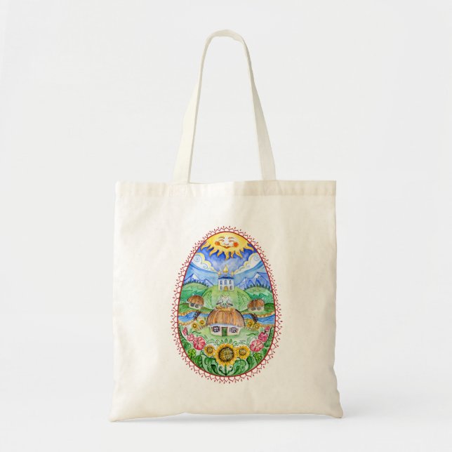 Bolsa Tote Pysanka - Ovo de Páscoa ucraniano (Frente)