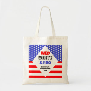 Bolsa Tote Qua, Branco & Eu Faço Evento de Casamento Patrióti
